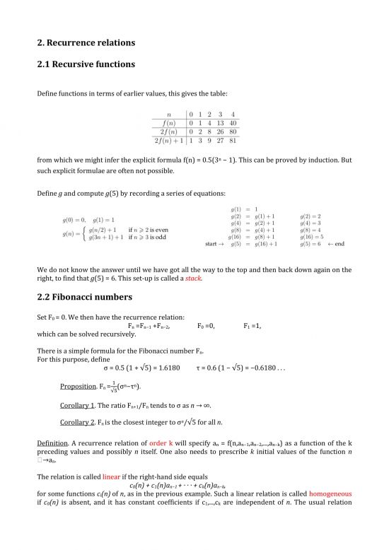 recurrence relation in discrete mathematics calculator